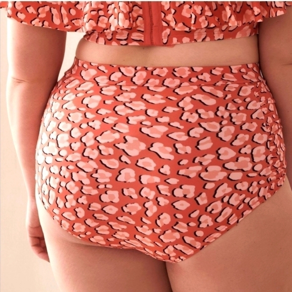 CACTUS swim bathing suit bottom high waist size X leopard print New - Picture 3 of 8